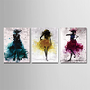 Print Stretched Canvas Prints - Abstract People Modern Three Panels Art Prints miniinthebox