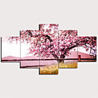 Print Stretched Canvas Prints - Abstract Traditional Modern Five Panels Art Prints