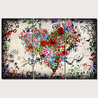 Print Stretched Canvas Prints - Abstract Traditional Modern Three Panels Art Prints