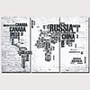 Print Stretched Canvas Prints - Abstract Traditional Modern Three Panels Art Prints