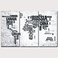 Print Stretched Canvas Prints - Abstract Traditional Modern Three Panels Art Prints