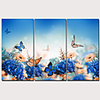 Print Stretched Canvas Prints - Floral / Botanical Traditional Modern Three Panels Art Prints