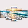 Print Stretched Canvas Prints - Landscape Nautical Traditional Modern Five Panels Art Prints