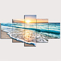 Print Stretched Canvas Prints - Landscape Nautical Traditional Modern Five Panels Art Prints