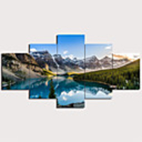 Print Stretched Canvas Prints - Landscape Traditional Modern Five Panels Art Prints