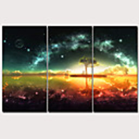 Print Stretched Canvas Prints - Landscape Traditional Modern Three Panels Art Prints