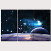 Print Stretched Canvas Prints - Landscape Traditional Modern Three Panels Art Prints