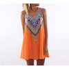print tunic sleeveless short chiffon dress vestido de renda miniinthebox