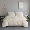 Printed Duvet Cover Set Double Size - yellowwhite miniinthebox