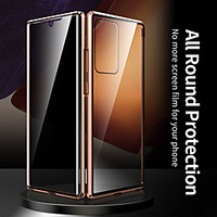 Privacy Magnetic Case For Samsung Galaxy Samsung Galaxy S20 S10 S9 S8 Plus S20 Ultra Note 20 10 9 8 Double Sided Glass 360 Protection Shockproof Anti Peeping Anti episo Magnetic Adsorption Case miniinthebox