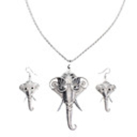 Proboscis Shape Alloy Necklace Earrings Jewelry Set
