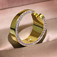 Promise Ring AAA Cubic Zirconia Geometrical Gold Brass Heart Trendy Sweet 1pc 6 7 8 9 10 / Women