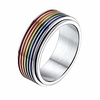 prosteel pride rings for women men size 9 stainless steel lgbtq pride rainbow fidget ring miniinthebox