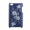 Protective 4 Flower Pattern Hard Plastic Back Case for iPhone 4 Blue