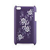 Protective 4 Flower Pattern Hard Plastic Back Case for iPhone 4 Purple
