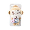 Protective Back Case w/ Cutey Monkey Doll Sticked on Back for iPhone 4