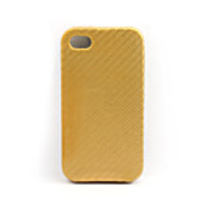 Protective Basket Pattern PU Leather Case for iPhone 4 (Golden)
