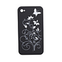 Protective Case for iPhone 4 (Flower/Black)