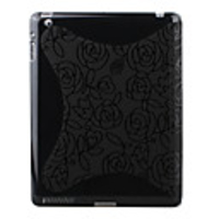 Protective Flower Pattern Smart Back Case for iPad 2 (Black)