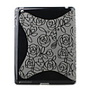 Protective Flower Pattern Smart Back Case for iPad 2 (Grey)