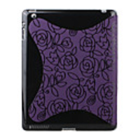 Protective Flower Pattern Smart Back Case for iPad 2 (Purple)