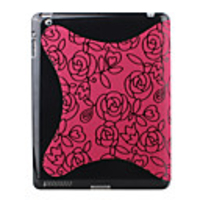 Protective Flower Pattern Smart Back Case for iPad 2 (Red)