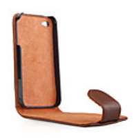 Protective Foldable Leather Case for iPhone 4 Brown
