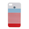 Protective Hard Back Case for iPhone 4 (Red Blue)