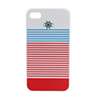 Protective Hard Back Case for iPhone 4 (Red Blue)