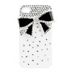Protective Hard Case with Crystals for iPhone 4 (Black Bowknot)