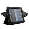 Protective Hard PU Leather Case Stand for Apple iPad (Black)
