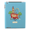 Protective Hardshell Case for iPad 2 - Pale Blue Colour with Red London Bus Big Ben London Eye