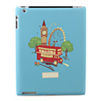 Protective Hardshell Case for iPad 2 - Pale Blue Colour with Red London Bus Big Ben London Eye