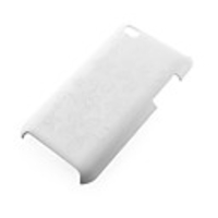 Protective Plastic Back Case with 11 Laser Etching Flower Pattern for iPhone 4 White