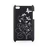 Protective Plastic Back Case with Butterfly Pattern for iPhone 4 Black