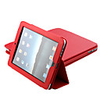 Protective PU Hard Leather Case Stand for Apple iPad (Red)