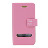 Protective PU Leather Case for iPhone 4 with Protection Film (Pink)