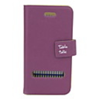 Protective PU Leather Case for iPhone 4 with Protection Film (Purple)