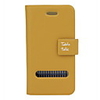 Protective PU Leather Case for iPhone 4 with Protection Film (Yellow)