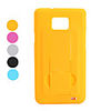 Protective PVC Back Cover Case with Stand for Samsung i9100