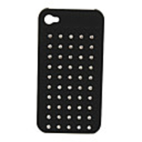 Protective PVC Case Cover with jewel for Iphone4(black)