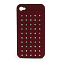 Protective PVC Case Cover with jewel for Iphone4(brown)