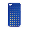 Protective PVC Case Cover with jewel for Iphone4(dark blue)
