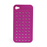 Protective PVC Case Cover with jewel for Iphone4(purple)