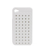 Protective PVC Case Cover with jewel for Iphone4(white)