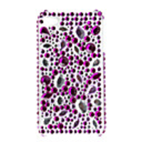 Protective PVC Case with Crystals Cover for iPhone 4,  4S (Purple)