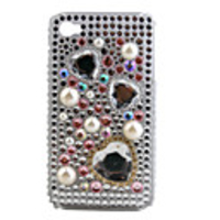 Protective PVC Case with Jewel Cover for IPhone4