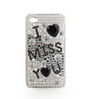 Protective PVC Case with Jewel Cover for IPhone4
