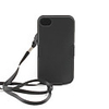Protective Shell Holster Strap Combo Case for iPhone4 (Black)