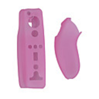 Protective Silicone Case/Skin for Wii Remote and Nunchuk (Pink)